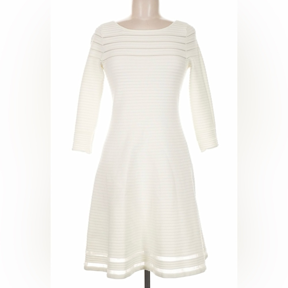Eliza J Ivory Ribbed Dress
